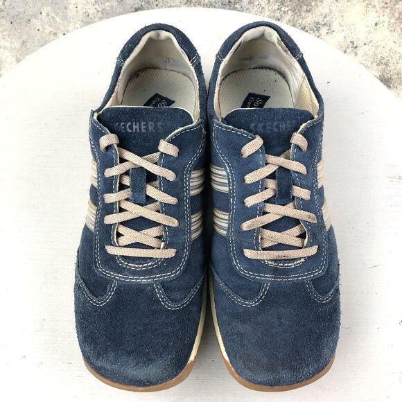 Skechers VTG Women's Size 8 90s Y2K Somethin' Else Blue Suede Sneakers 3490 - Picture 4 of 15